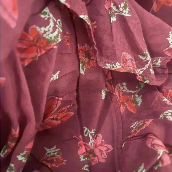 Free People Amanda Ruffle Floral Wrap Top in Sultry Combo Sz XS - Picture 5 of 10